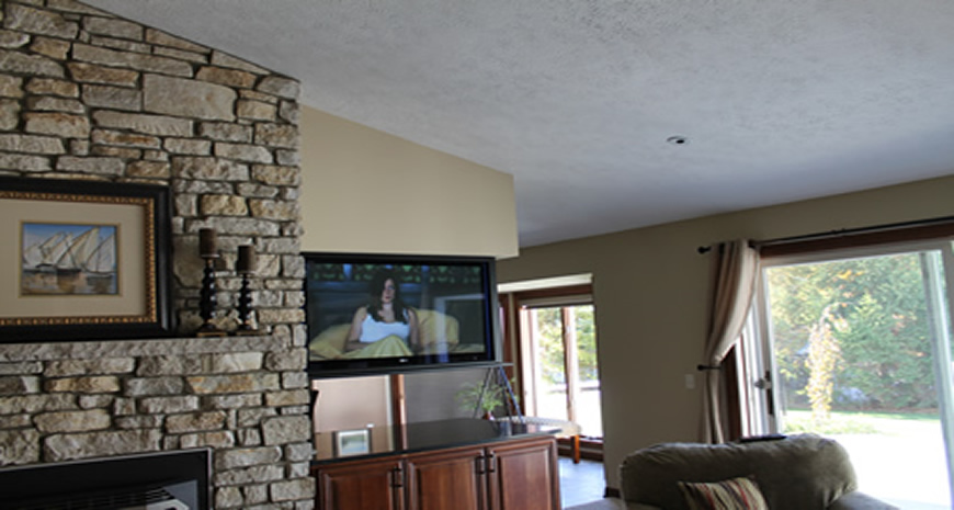 TV Mounted on wall in Home