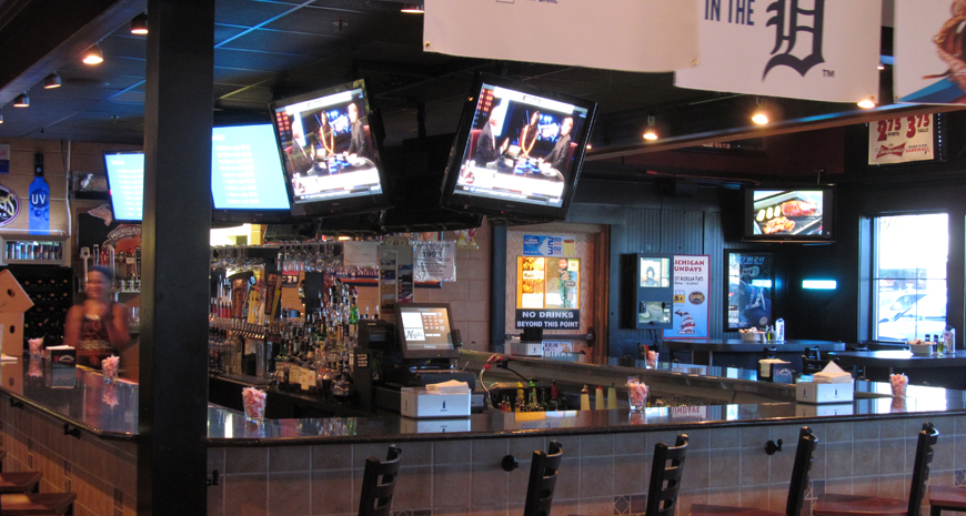 TVs installed behind Bar