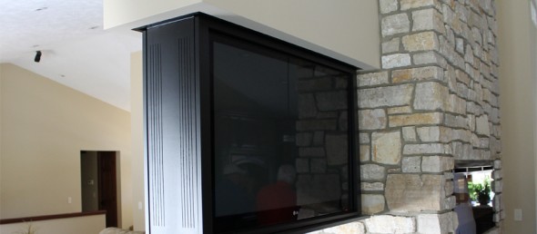 Hidden TV Mounted in Home