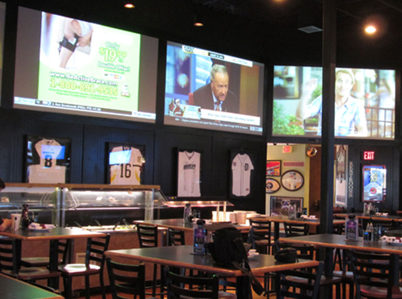 TVs and Projectors for Sports Bars and Restaurants 